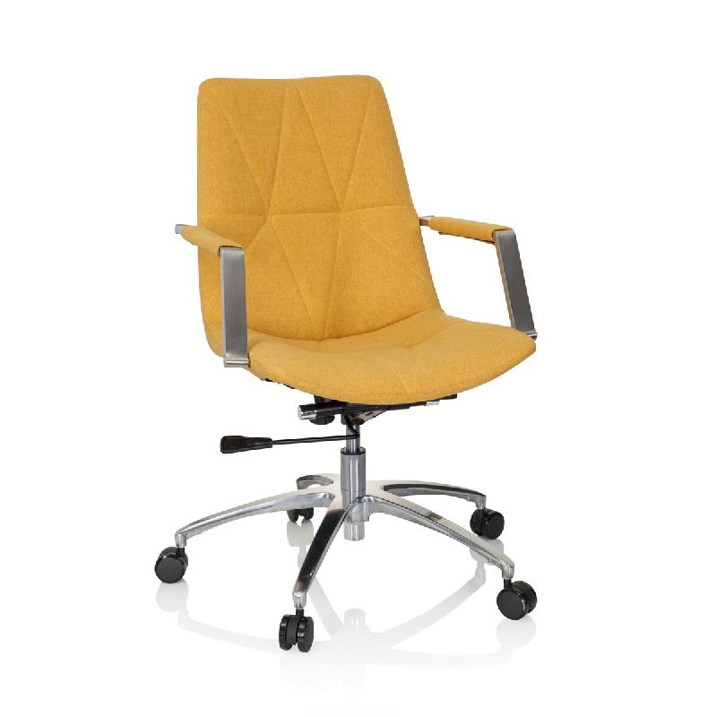 Chaise de bureau / Siège pivotant SARANTO II Tissu Moutarde hjh OFFICE - jaune polyester 670985_0
