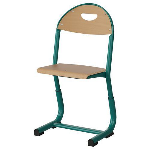 CHAISE MALIBU AST RÉG. T1/T3 ASS/DOS HÊTRE - ACIER BLEU 5018 - MANUTAN EXPERT