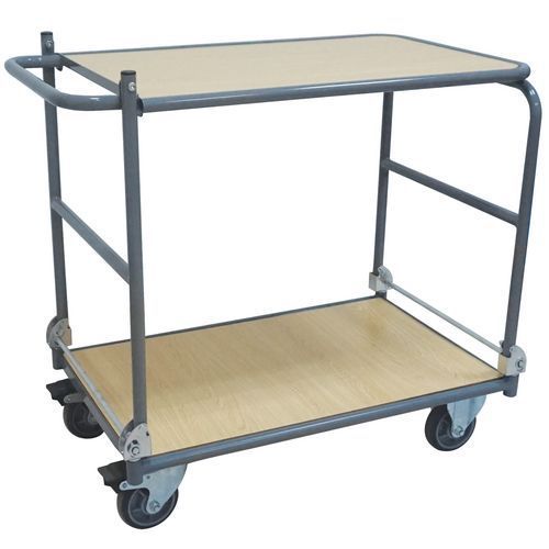 CHARIOT 2 PLATEAUX - PLIABLE - CAPACITÉ 150 KG - MANUTAN
