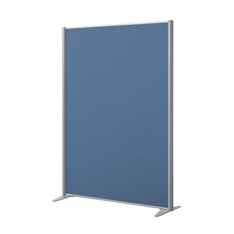 CLOISON ACOUSTIQUE PLEINE B-ZEN - TISSU - L 122 X H 160 CM - BLEU - PIED FIXE COLORIS ALUMINIUM