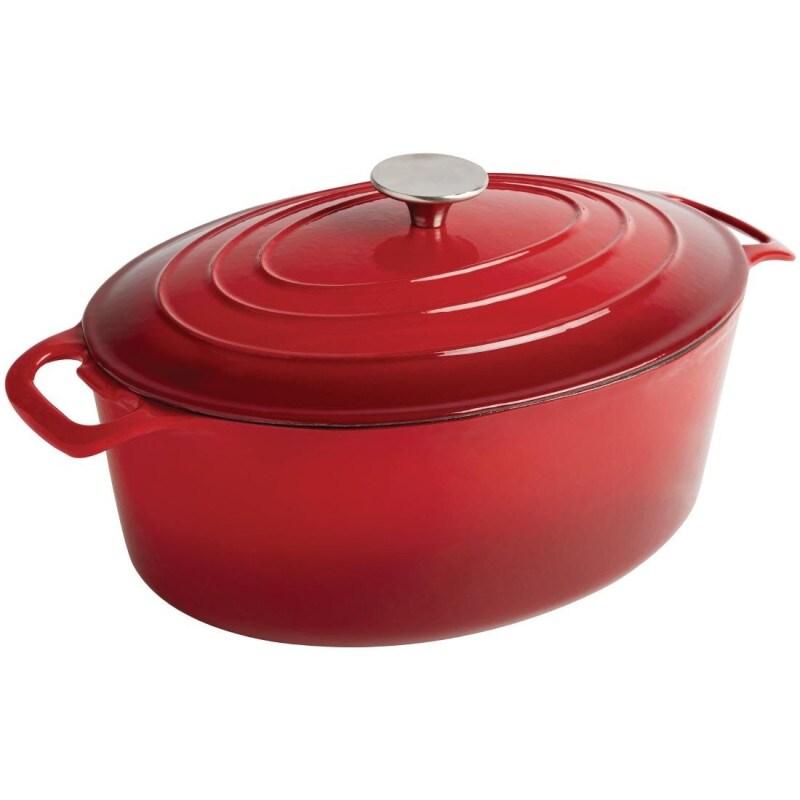 Cocotte ovale rouge 5L - 243 x 295 x 110 mm - VOGUE - fonte 0615402037815_0