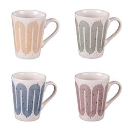 Coffret de 4 tasses14 cl Rio -  Multicolore Rond Porcelaine Table Passion 9.3x cm - multicolore porcelaine 3106232781360_0