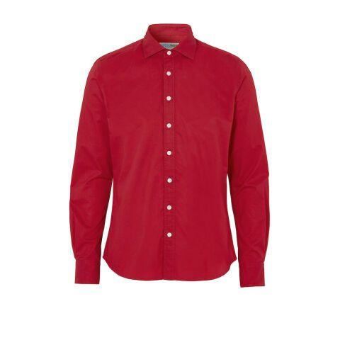 COTTOVER CHEMISE TWILL SLIM FIT HOMME - CERTIFIÉ GOTS ROUGE - TAILLE 38