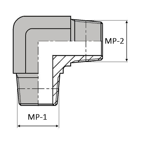 Coude 90° mâle NPT X mâle NPT - NPT-CM90202 - Ø 1/8'' (10.24 mm)_0