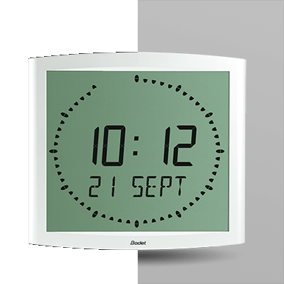 Cristalys Ellipse - Horloge LCD intérieur, seconde par ellipse, TBT, boitier blanc - BODET_0