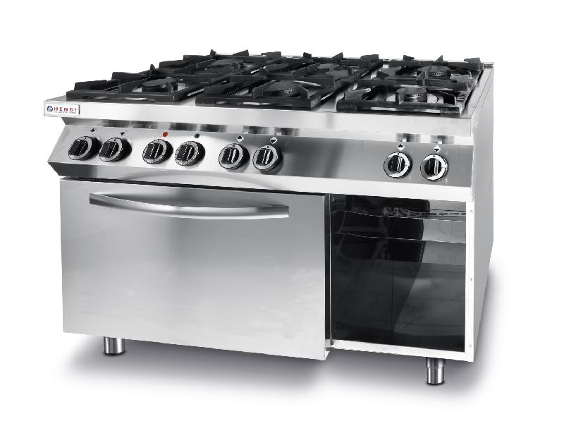 Cuisinière à Gaz 6 Feux & Four Electrique GN2/1 - 28,5 kW