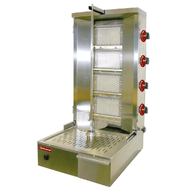 Diamond - Gyros grill gaz 55 kg - réf. KEB-G81 - gris inox AKS-KEB-G81_0