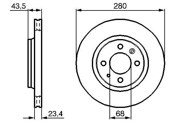Disque de frein Bosch 0986478375 - boîte de 2 disques ventilés - 4 trous - épaisseur 23,5 mm_0