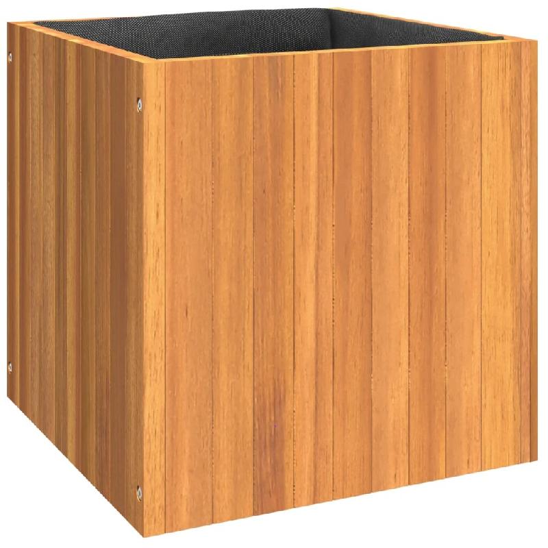 Helloshop26 - Jardinière bac lit surélevé plantes fleurs terrasse jardin 45 x 45 x 45 cm bois massif d'acacia marron 02_0037606 - marron Bois massi_0