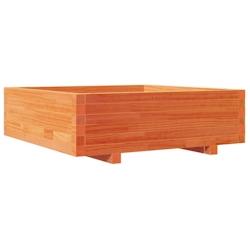 Helloshop26 - Jardinière bac lit surélevé plantes fleurs terrasse jardin cire 80 x 80 x 26,5 cm bois de pin massif marron 02_0038500 - 3000217707546_0