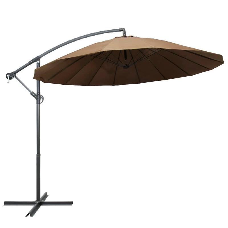 Helloshop26 - Parasol suspendu 3 m mât en aluminium taupe 02_0008727 - 3000465147767_0