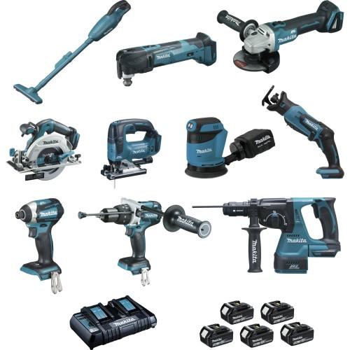 KIT 10 OUTILS SANS FIL 18V 5AH - DLX1011PTJ MAKITA