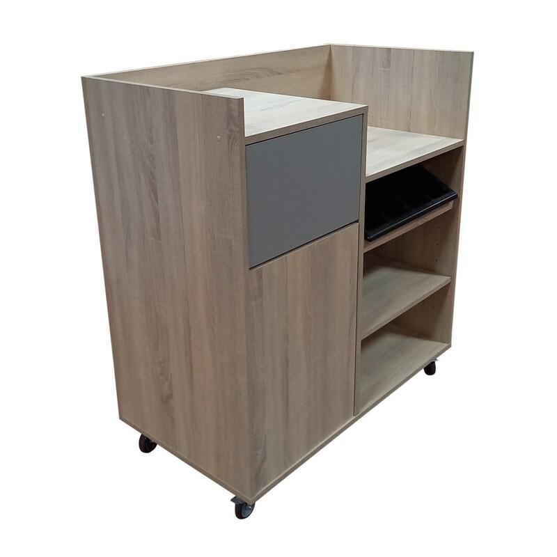 LIGNE CHR Otalys monte - desserte basse avec poubelle et range couverts - chianti oak - beige Bois massif MCH-751349_CHOA_0