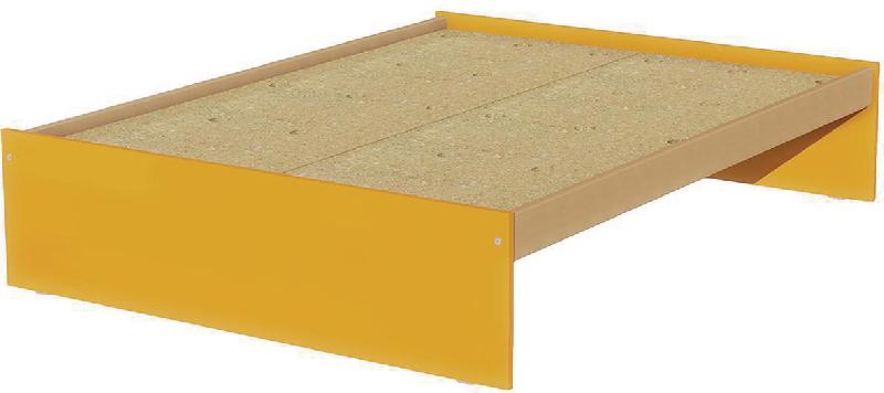 LIT SIMPLE IDENTITÉ SOMMIER AGGLO 140X190 CM ARGENT/ORANGE - MANUTAN COLLECTIVITÉS