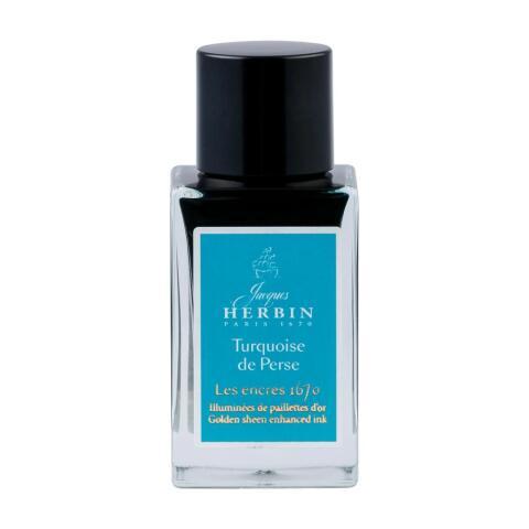LOT DE 3 - ENCRE 1670 À PAILLETTES DORÉES 15ML - TURQUOISE DE PERSE
