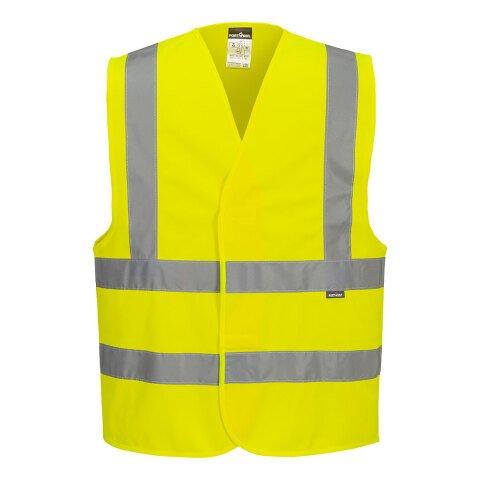 LOT DE 8 - PORTWEST C470 GILET HAUTE-VISIBILITÉ BAUDRIER DOUBLE CEINTURE JAUNE - TAILLE 4X/5X