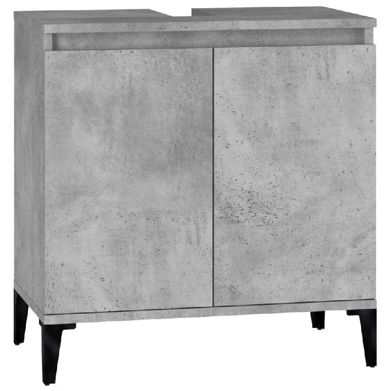 Meuble d'évier 58 x 33 x 60 cm - Bois d'ingénierie gris béton - 02_0006836_0