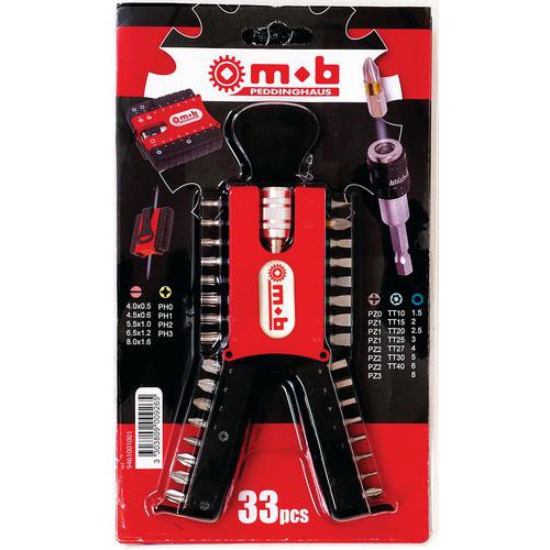 MOB 1 BOÎTIER 32 EMBOUTS DE VISSAGE + PORTE EMBOUT - MOB