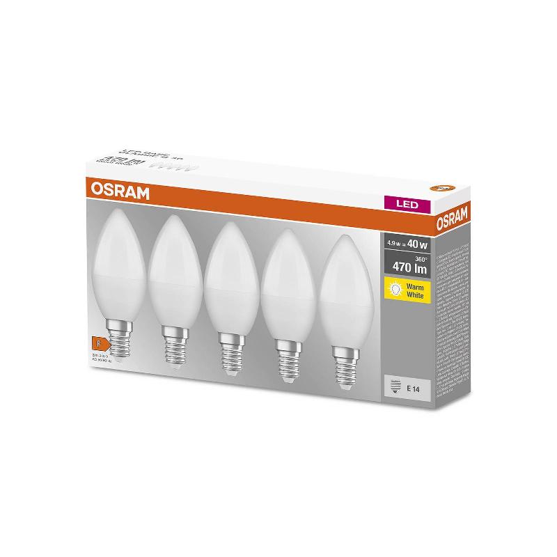 OSRAM BASE CLASSIC B BOUGIE LED E14 4,9 W X5