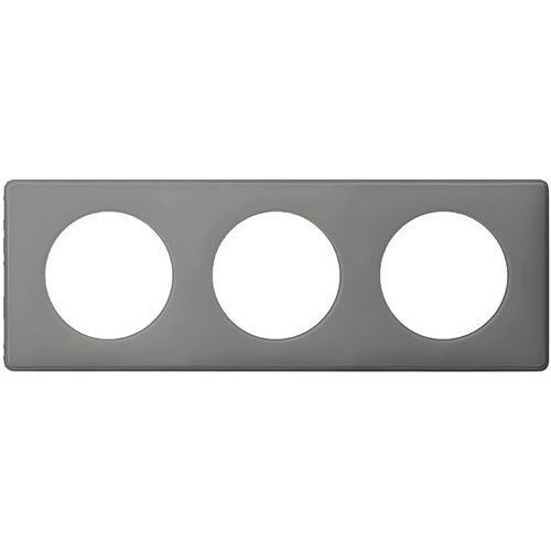 PLAQUE À TROIS POSTES ENTRAXE DE COULEUR GRIS PERLE - LEGRAND