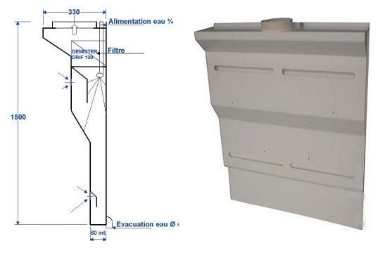 Plénum de lavage en PVC pour sorbonne - Traitement de l'air avec neutralisation acido-basique_0