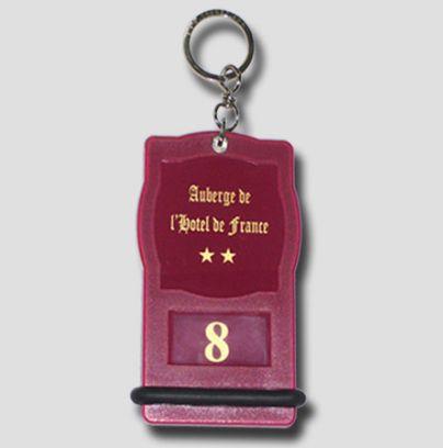 Porte-clé hôtel CREOPILLO bordeaux et doré - Polycarbonate - Personnalisable avec logo_0