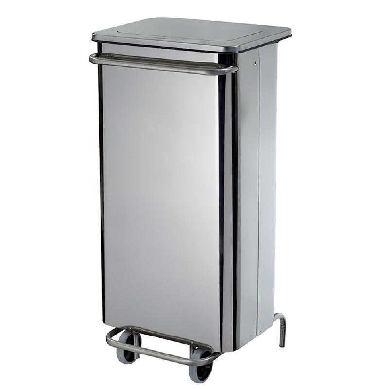 POUBELLE MOBILE À PÉDALE 110 L INOX ROSSIGNOL