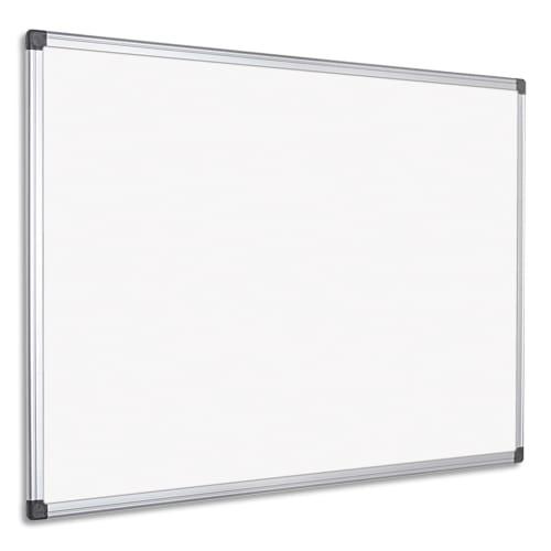 Pergamy tableau blanc laqué magnétique, cadre aluminium, format : l180 x h90 cm_0