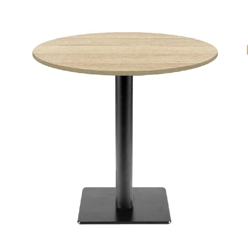 RestooTab - Table Milan T Ø70cm décor chêne pyla - marron fonte TB-MIT-R70M-CH.PYL_0
