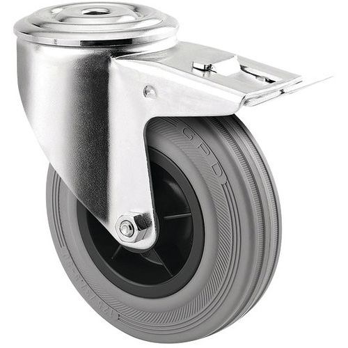 ROULETTE PIVOTANTE ALPHA DOUBLE TROU BOULON 3477PIR200P30-13 - TENTE