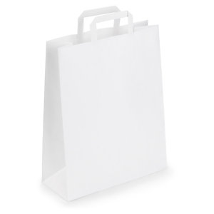 SAC KRAFT BLANC À POIGNÉES PLATES RAJA 32 X 40 X 12 CM