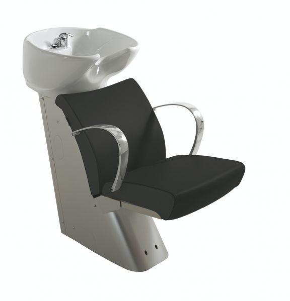 Bac de lavage Satin Venezia A4D02C - structure aluminium anodisé et lavabo basculant blanc_0