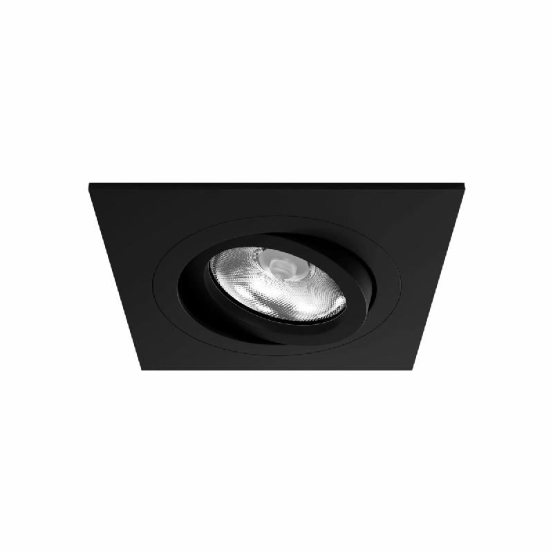 Spot LED encastrable Zio 50 mm GU10 noir mat, inclinaison réglable à 45° et rotation à 360°, IP20 pour plafonds - Beneito & Faure - noir 8436004398072_0