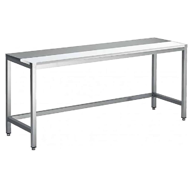 Table de découpe centrale professionnelle, mixte avant-arrière (alèse inox arrière), inox AISI 304, P 800 mm (Longueur, mm: 1200 - Réf TABDEMC128-1)_0