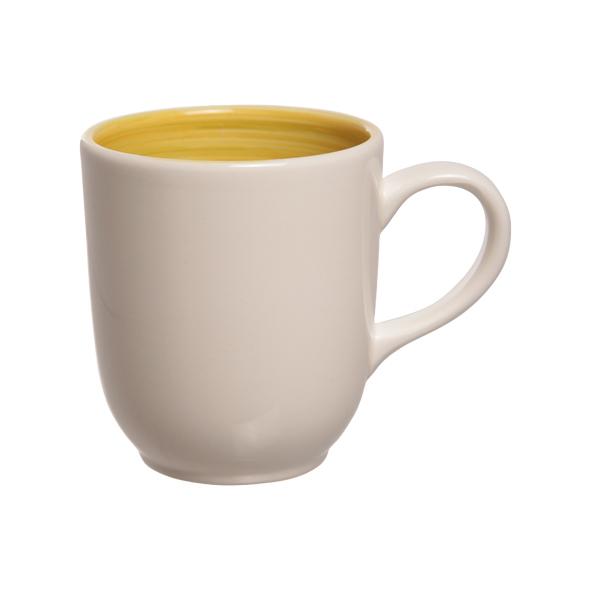 TASSE / MUG BEIGE ET JAUNE 35CL EN GRÈS - LOT DE 6 - COSY & TRENDY - TURBOLINO