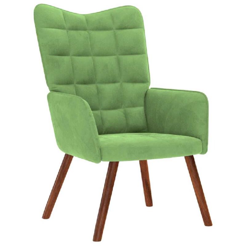 VidaXL Chaise de relaxation Vert clair Velours Modèle Atlas Cuisine - 4016813_0