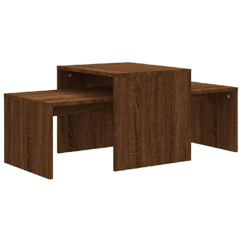 VidaXL Ensemble table basse Chêne marron 100x48x40cm Bois d'ingénierie Modèle Polaris Prestige Plus - 815548_0