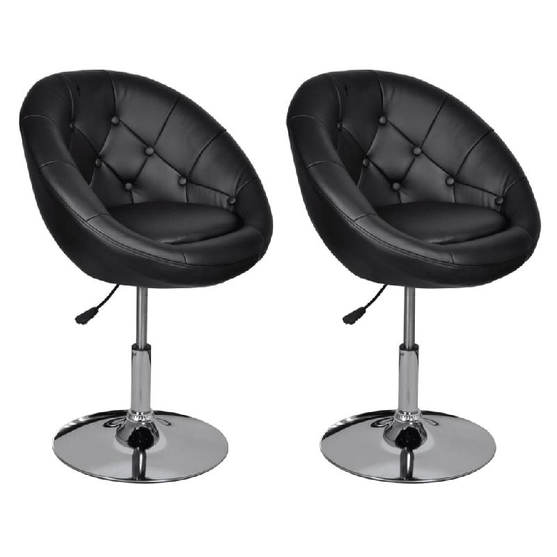 VidaXL Tabourets de bar lot de 2 noir similicuir Modèle Titan Outdoor - noir 240453_0