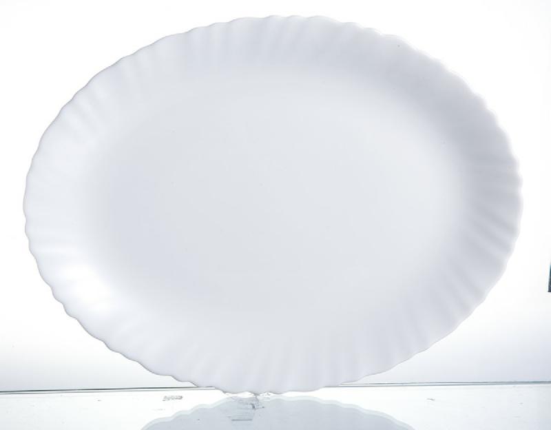 PLAT OVALE BLANC VERRE 33 CM FESTON ARCOROC