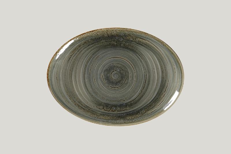 PLAT OVALE GRIS PORCELAINE 32 CM RAKSTONE SPOT