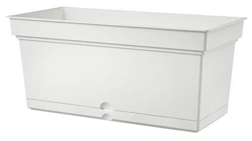 Jardinière TERAPLAST AQUA - Blanc 78 cm avec soucoupe intégrée et réserve d'eau - Réf : 28109078022_0