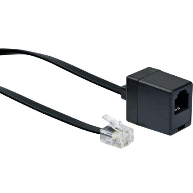 SCHWAIGER 10m RJ-11 - RJ-11 - Câble de téléphone noir (TVL6332 533) - Connecteurs mâle/femelle_0