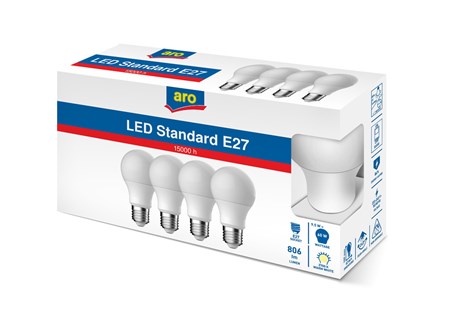 AMPOULE STANDARD LED 9.5W E27 BLANC CHAUD (VENDU PAR 4)