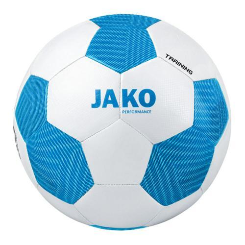 BALLON FOOT - JAKO - STRIKER 20 TAILLE 5 BLANC ET BLEU