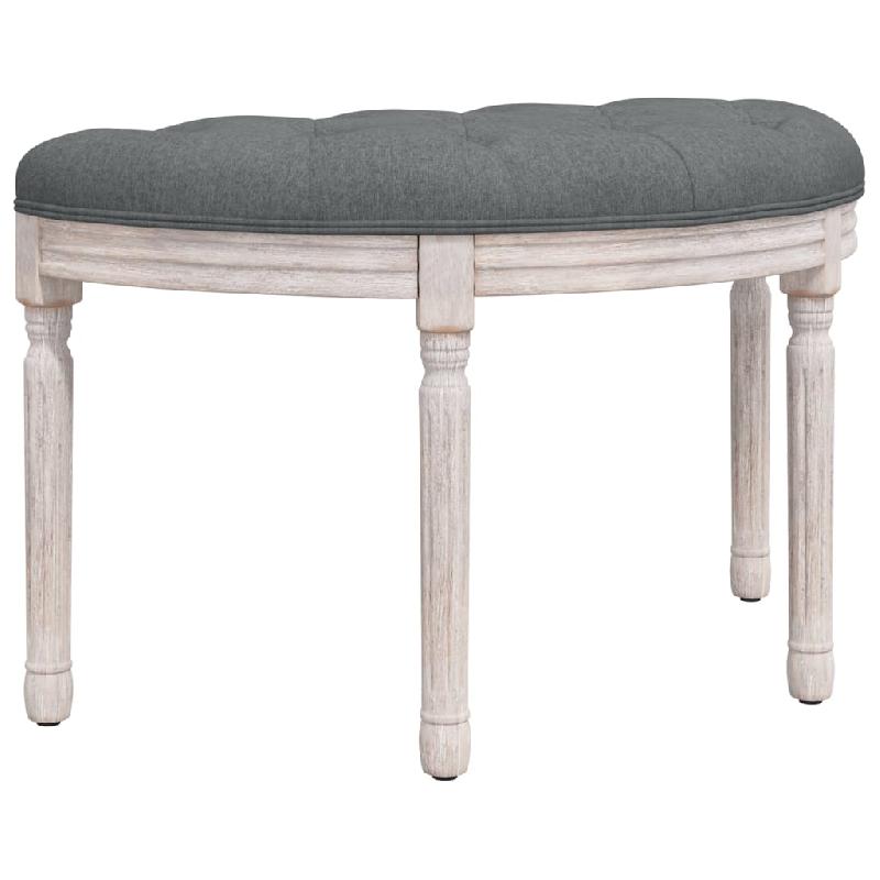 Banquette de salon en tissu gris foncé - style vintage français - 81,5 x 41 x 49 cm - modèle 02_0010660_0