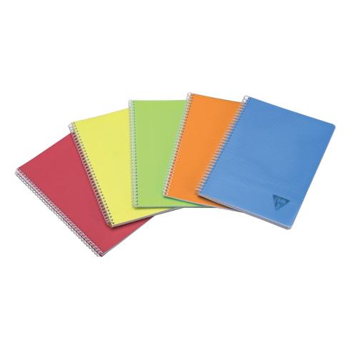 LOT DE 5 - CAHIER SPIRALE CLAIREFONTAINE LINICOLOR A4 21 X 29,7 CM GRANDS CARREAUX 100 PAGES