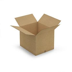 CAISSE CARTON BRUNE DOUBLE CANNELURE RAJA 65X55X50 CM