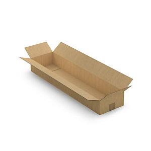 CAISSE CARTON LONGUE SIMPLE CANNELURE À GRANDE OUVERTURE RAJA 80X20X10 CM