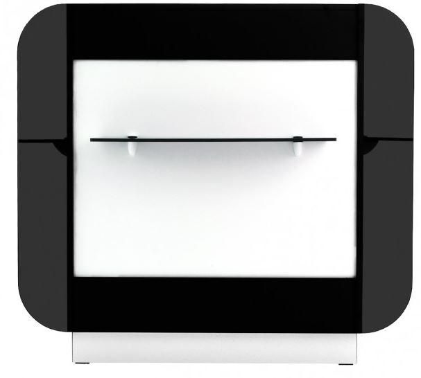 Caisse Senso 1200 - Meuble pour salon de beauté - Design moderne et chic avec tiroir, tablette coulissante et repose-sac en verre_0