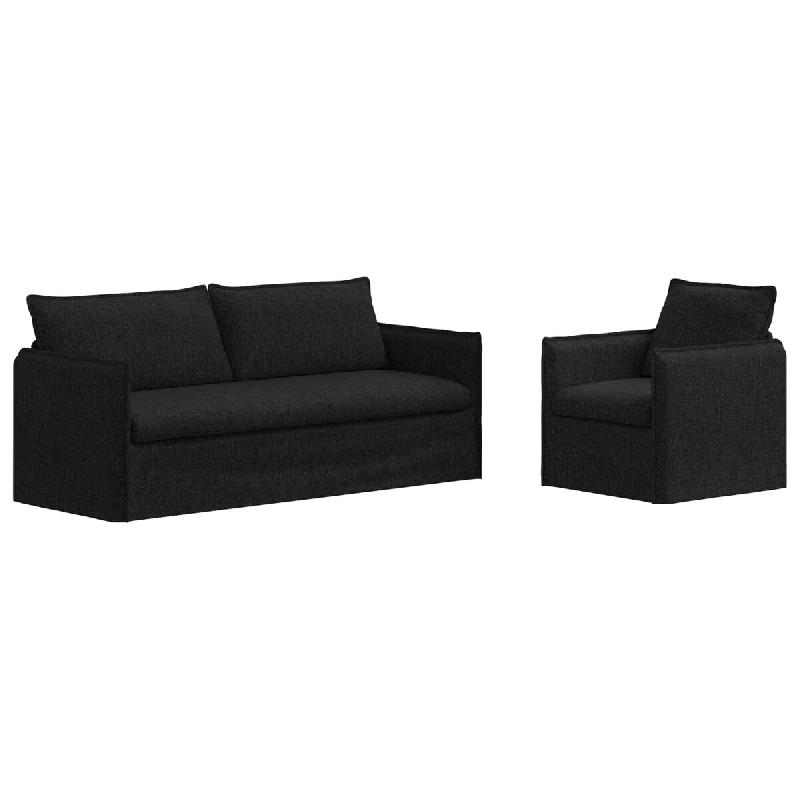 Canapé 2 pcs Noir 196 x 82 x 85 cm tissu Modèle Aero Select Pro - Matériau naturel 8721364375000_0
